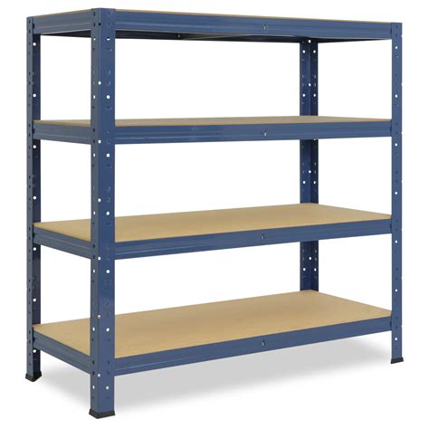 Shelfplaza HOME 100x120x45 cm Étagère charges lourde en bleu avec 4 ...