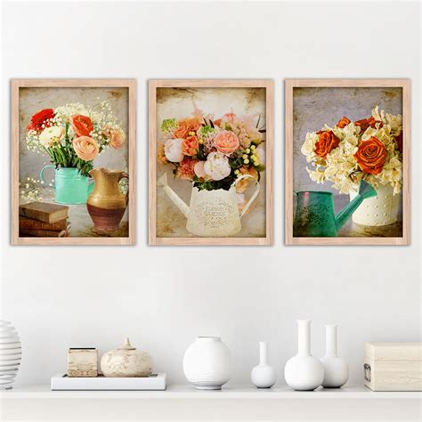 NoWorries Modern Art floral Wall Decor Framed Paintings for Living Room ...