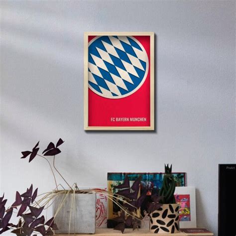 Buy FC Bayern Munich Wooden 3D Artwork with Frame | 12x8 inch - 3 mm ...