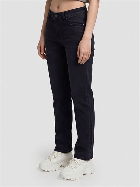 Buy Women Indigo High-Rise Slim Straight Fit Jeans | Kraus Jeans