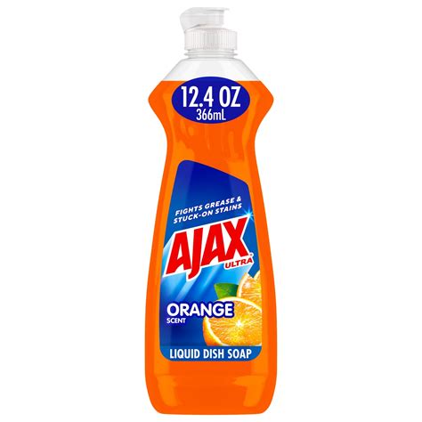 Ajax Ultra Triple Action Dishwashing Liquid Dish Soap, Orange Scent, 12 ...