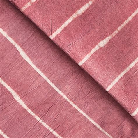Pure Cotton Dabu Light Pink With Long Stripes Hand Block Print Fabric ...