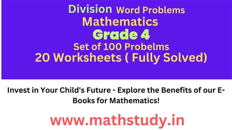 Image result for Division Worksheets Grade 4 Word Problems