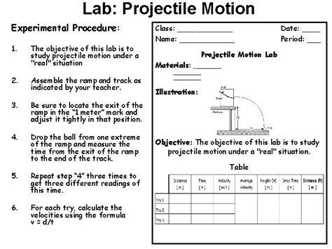 Image result for Lab Projectile Intro Lab