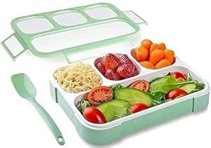 Buy FOXIGON Plastic Airtight Lunch Box with 4 Compartments, Microwave ...