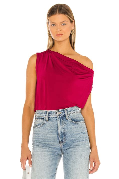 krisa Pleated Drape Top in Berry | REVOLVE