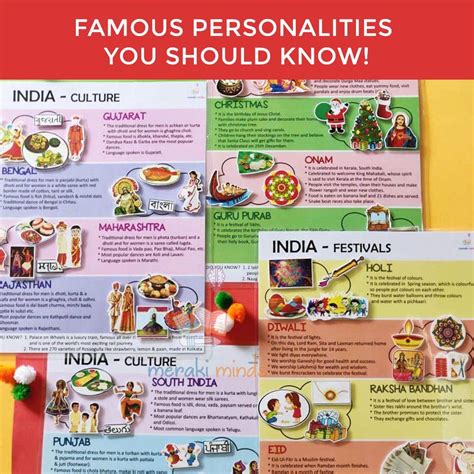 Buy Meraki Minds India Cultures and Festivals Kids Activity Sheets for ...