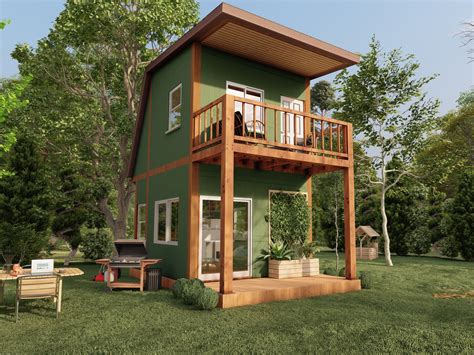 Tiny House Plans 2 Story 1 Bedroom House Architectural Plan - Etsy UK