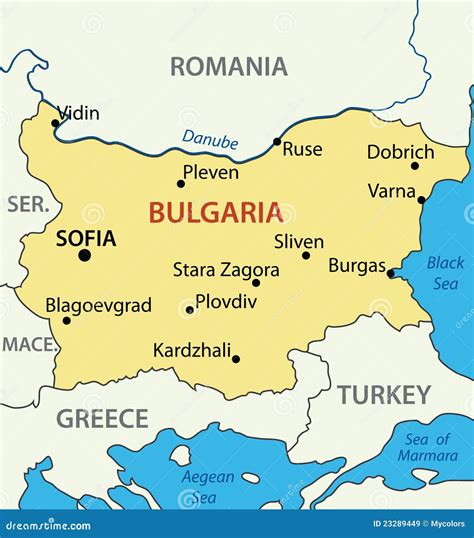 Map - Republic Of Bulgaria - Vector Royalty Free Stock Images - Image: 23289449