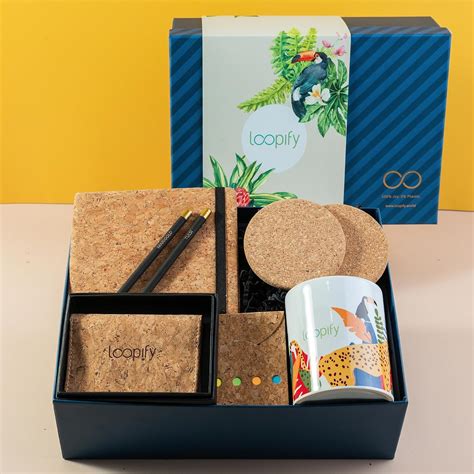 Loopify Office Desk Essentials Gift Hamper with 6 Items - Sleek Cork ...
