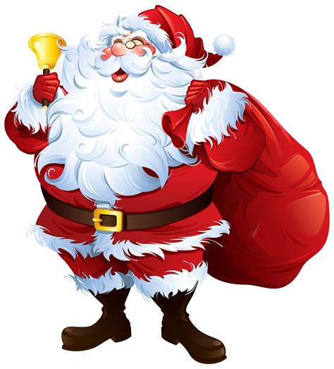Santa Claus with Bell and Bag PNG Clipart - Best WEB Clipart
