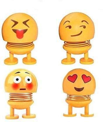 Bal samrat Cute Emoji Bobble Head Doll 4 Piece Car Bouncing dashboard ...
