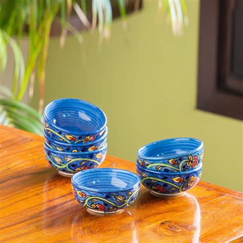 Buy ExclusiveLane 'Mughal Gardens' Hand-Painted Ceramic Bowl Dining ...