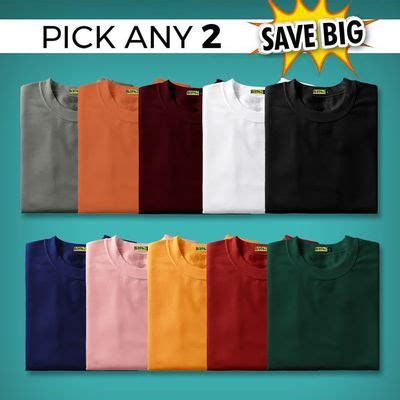 Combo T shirts - Buy Pack of Three and Two T shirts Combo Online India