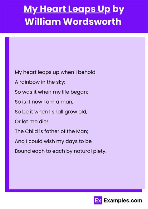 My Heart Leaps Up Poem by William Wordsworth to Download