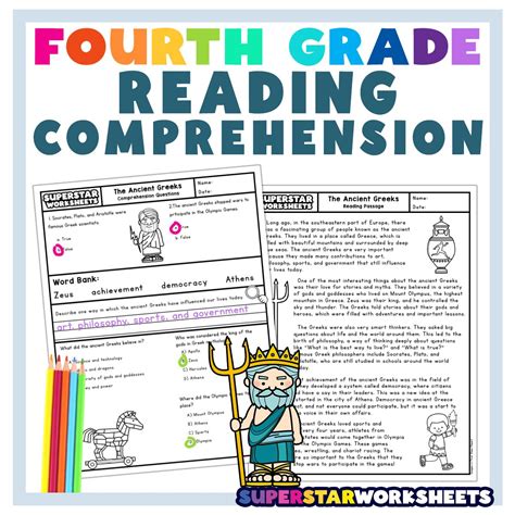 Fourth Grade Reading Comprehension - Superstar Worksheets