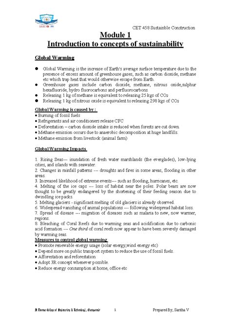 Module 1 SC - Module 1 Introduction to concepts of sustainability ...