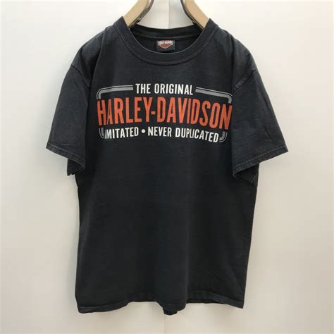 ハーレーダビッドソン 00年代 半袖 Tシャツ REIMAN's HARLEY DAVIDSON 両面プリント MGM デザイン ブラック ...