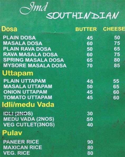 Menu at JMD Sandwich, Ahmedabad