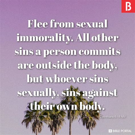 1 Corinthians 6:18 NIV picture - Bible Image- Bible Portal