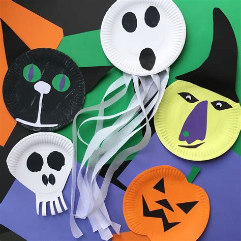 Halloween paper plate decorations | Halloween crafts preschool, Easy ...