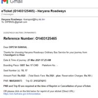 Haryana Transport Department — Refund of Ticket