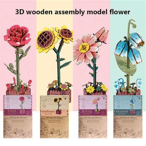 Sunflower 3D Wooden Flower Pot DIY Craft Kit – The Crafthives