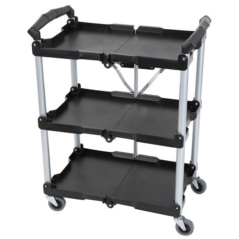Buy BISupply Rolling Cart - Collapsible 3 Tier Cart for Restaurant and ...