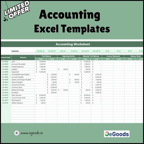 ACCOUNTING EXCEL TEMPLATES Bundle, Business Ledger (digital Download ...