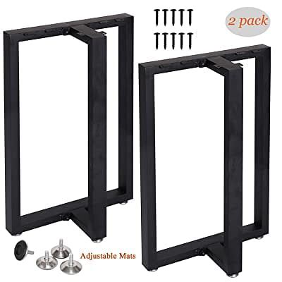 Buy Metal Table Legs Heavy Duty T Shape Iron Desk Legs Set of 2 28 ...