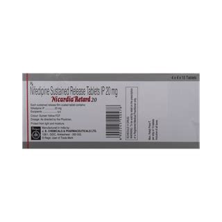 Nicardia Retard 20 Tablet – Chest Pain & Hypertension Treatment