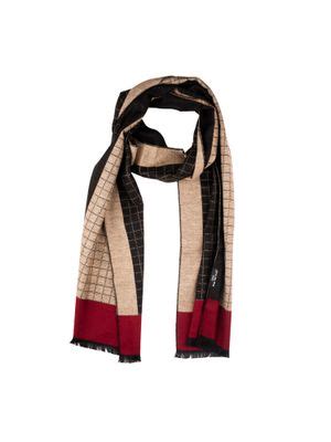 Buy The Tie Hub Checkered Black with Cream Woolen Scarf Online
