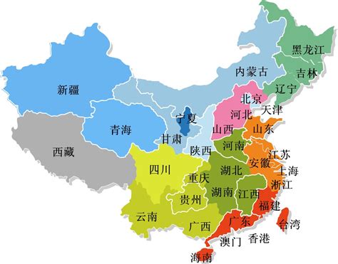 中国地图区域分布图