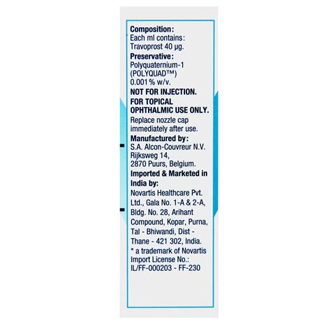 Travatan Drops 2.5 ml Price, Uses, Side Effects, Composition - Apollo ...