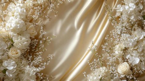 A beautiful wedding background with white flowers 56042462 Stock Photo ...
