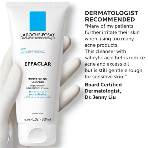 La Roche-Posay Effaclar Medicated Gel Facial Cleanser, Foaming Acne ...