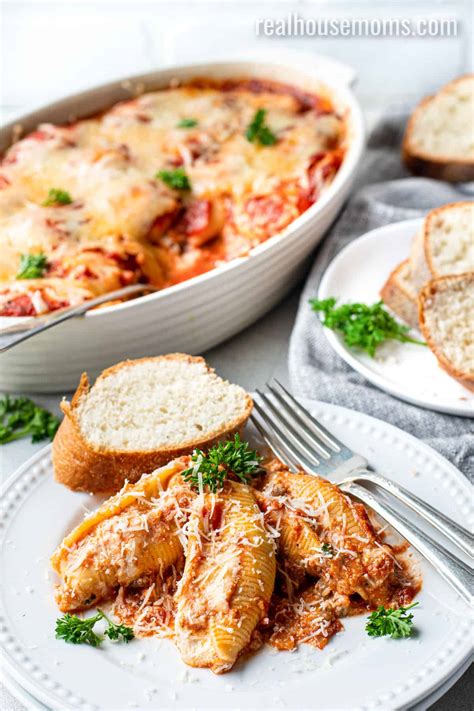Easy Baked Stuffed Shells Recipe ⋆ Real Housemoms