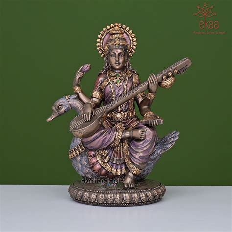 Goddess Saraswati on Swan – Ekaa Handicrafts