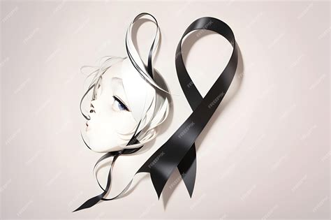 Premium AI Image | Black awareness ribbon meaning Black ribbon symbol ...