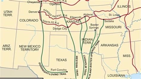 Old Chisholm Trail Texas Kansas - The Old Chisholm Cattle Trail With ...