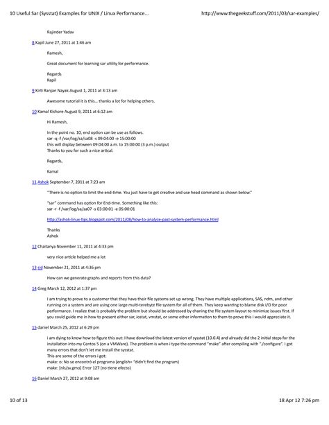 10 useful sar (sysstat) examples for unix : linux performance ...