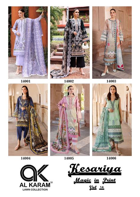 Kesariya Magic In Print Vol 14 Al Karam Lawn Karachi Salwar Suits Supp ...