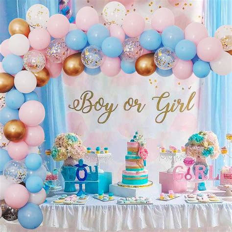 Buy Gender Reveal Decorations, Light Blue Pink Balloons Arch Garland ...