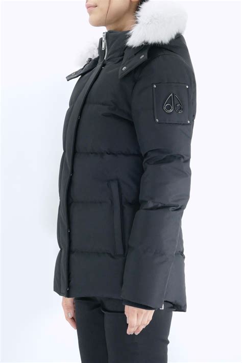 Moose Knuckles Womens Down Jacket Cloud 3Q Fur - Black/Natural - Due West