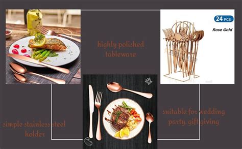 Ginoya brothers 24-Piece Colorful Silverware Set Cutlery Set for 6 with ...