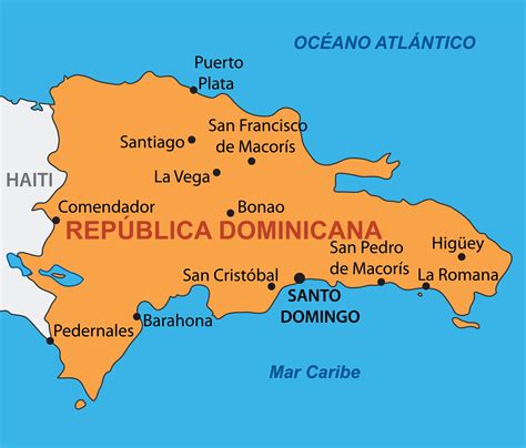 Mapas de República Dominicana, el país de la isla Hispaniola