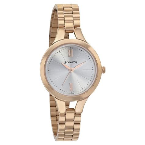 Buy Online Sonata Blush Silver Dial Women Watch With Stainless Steel ...