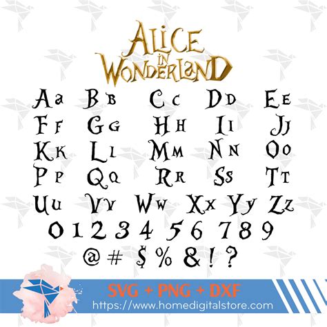 Alice In Wonderland Font SVG, PNG, DXF