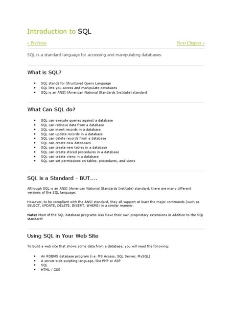 Image result for SQL Structured Query Language PDF