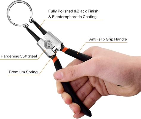 Buy SOLUDE 4 Pcs Snap Ring Pliers Set, 13-inch Circlip Pliers Kit with ...